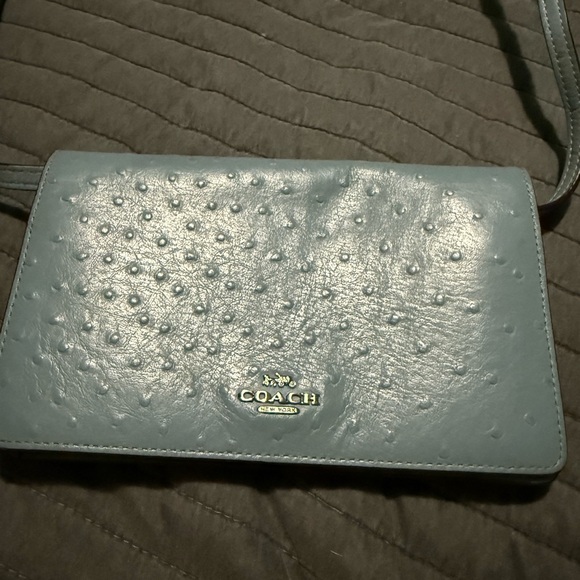 Coach Blue Crossbody Bag with Signature Design - Picture 1 of 5